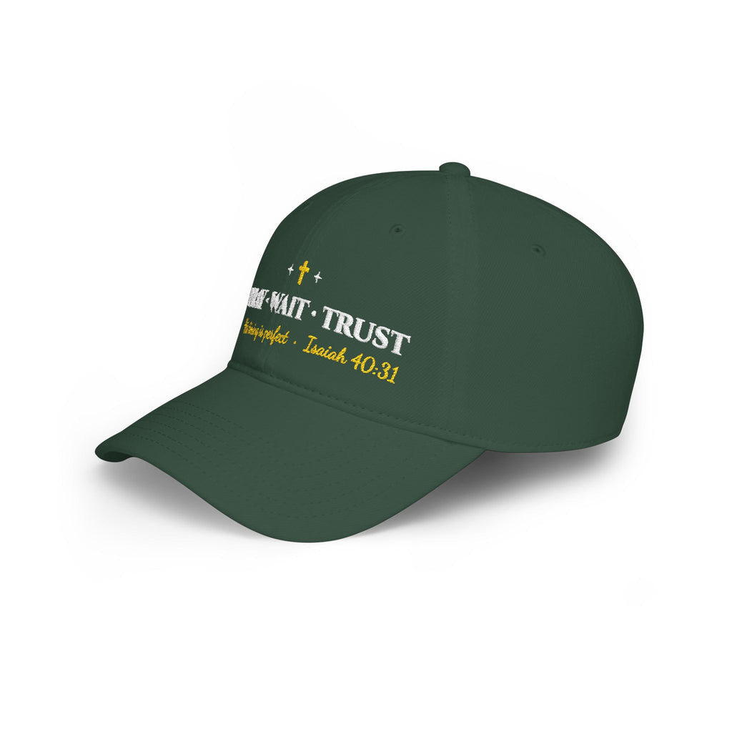 Pray Wait Trust Embroidered Low-Profile Baseball Cap | Isaiah 40:31 Christian Women's Hat