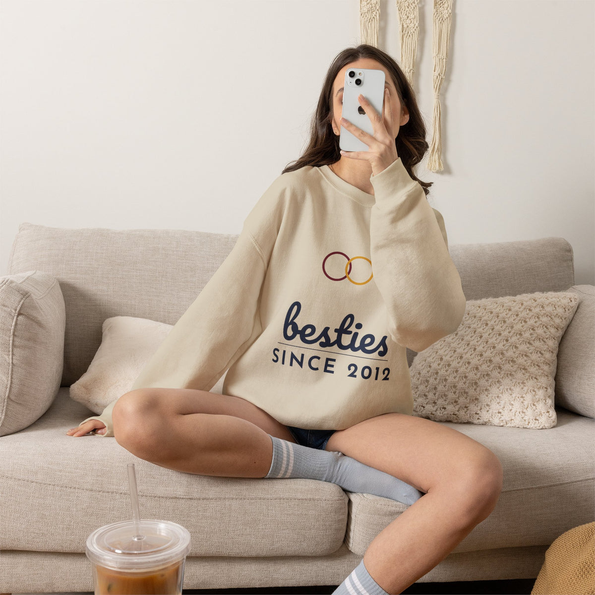 Besties Since Sweatshirt Personalized Year, Matching Best Friend Sweatshirts, Custom Bestie Gift, BFF Sweatshirt with Name and Number