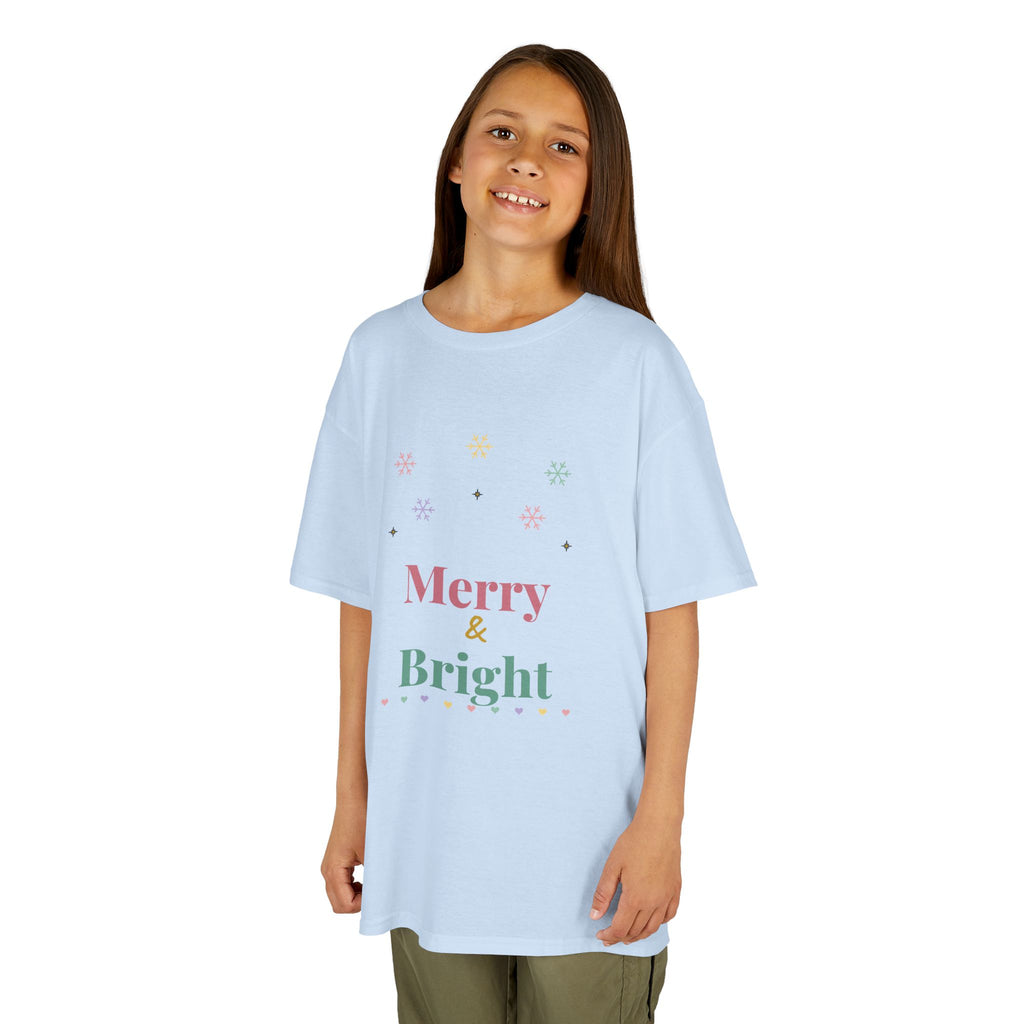 Kids Merry and Bright Shirt | Pastel Christmas Tee | Matching Family Christmas Kids T-Shirt