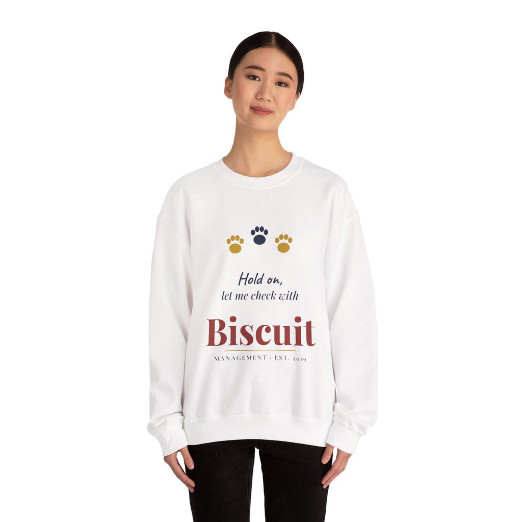 Funny Dog Mom Sweatshirt Personalized — Bella+Canvas 3901 Unisex Sponge Fleece Crewneck Sweatshirt Mockup 9