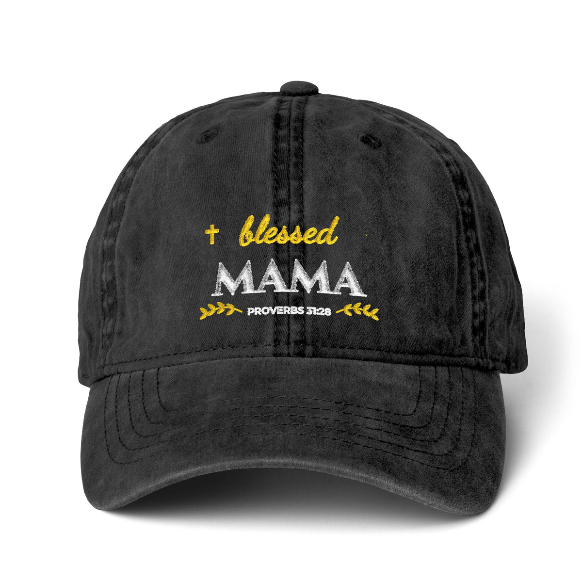 Blessed Mama Embroidered Women's Pigment-Dyed Cap | Proverbs 31 Mom Baseball Hat