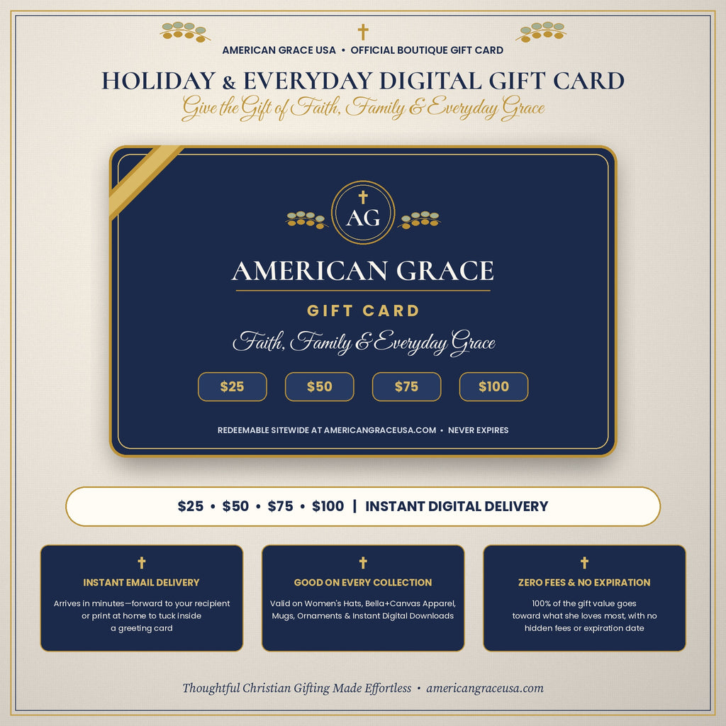 AmericanGraceUSA Holiday & Everyday Digital Gift Card ($25, $50, $75, $100 Instant Digital Delivery)