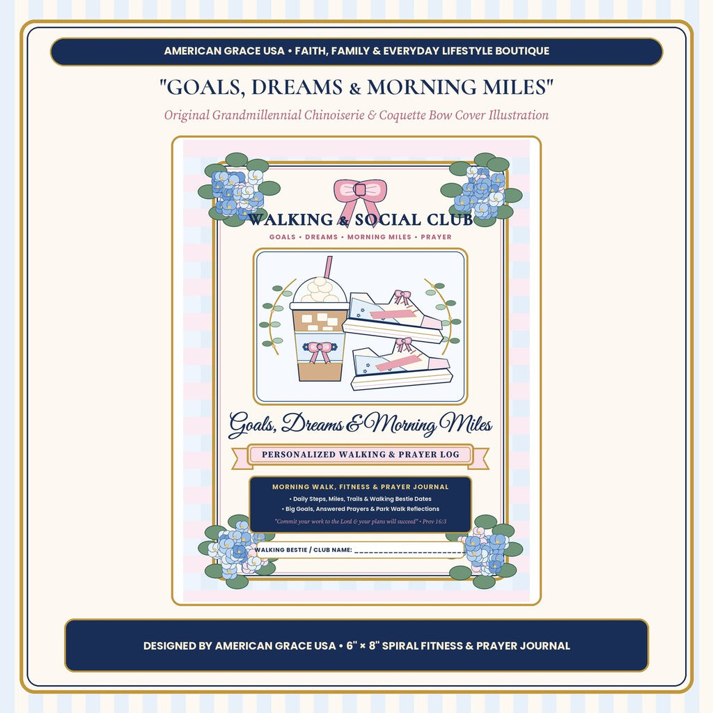 Goals Dreams & Morning Miles Chinoiserie & Coquette Bow Full Cover Art Card