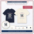 Personalized Family Name Family Christmas Pajama Squad Chinoiserie Plaid & Bow Holiday Tee Hero Card