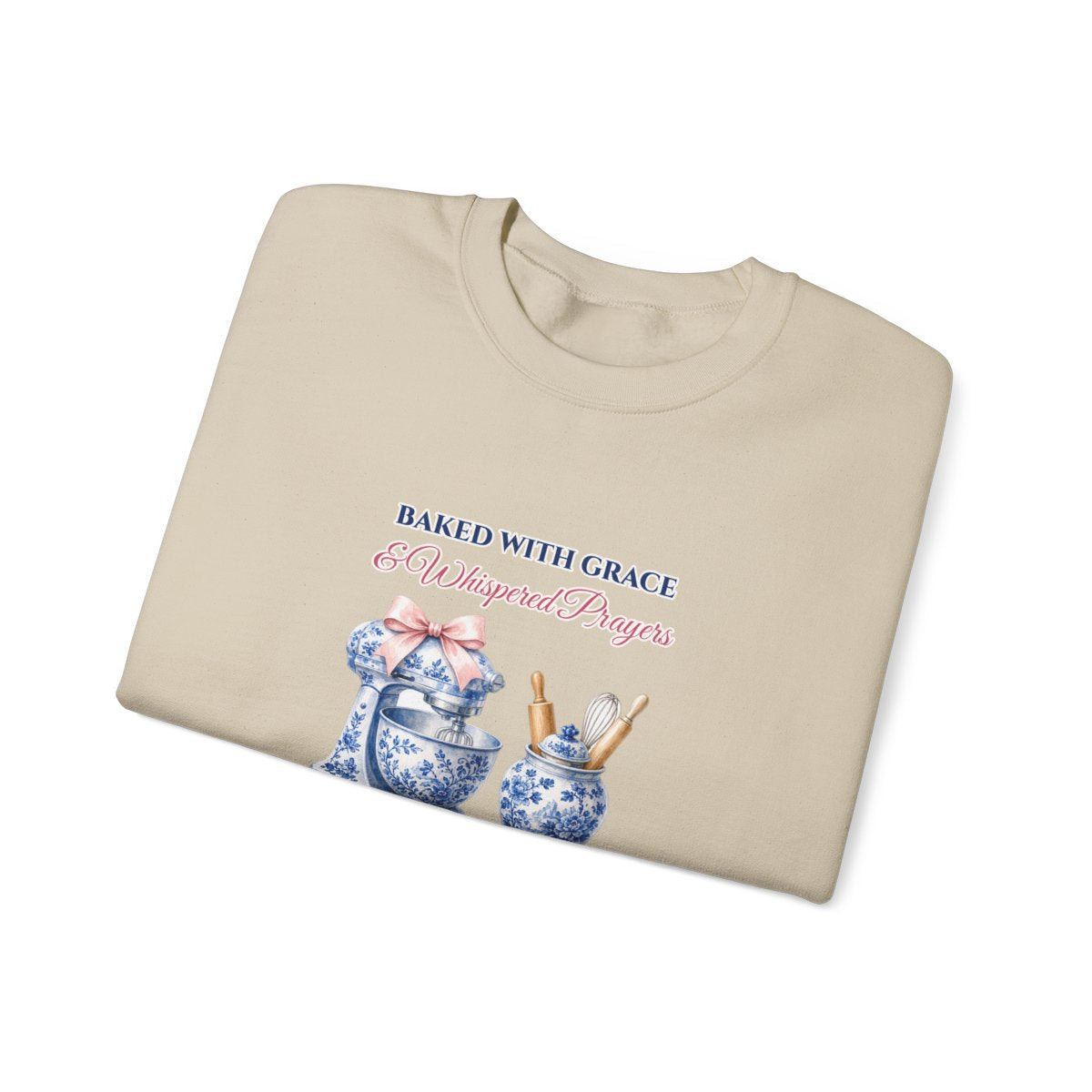 Baked With Grace & Prayer Proverbs 31 Folded Sweatshirt Mockup