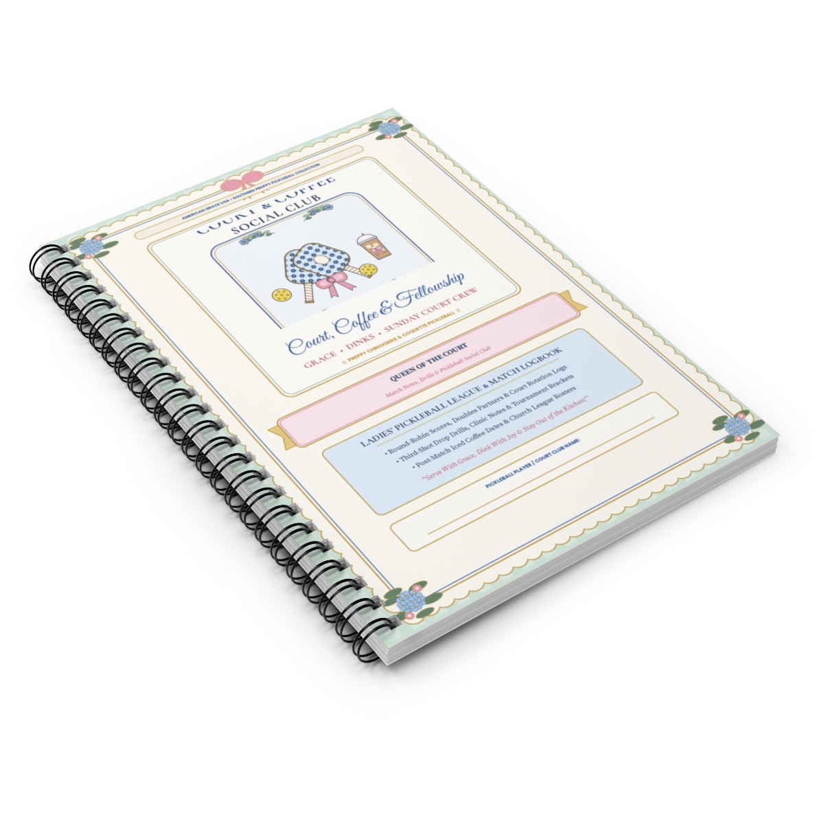 Court Coffee & Fellowship — Perspective Tabletop Hardcover Notebook View