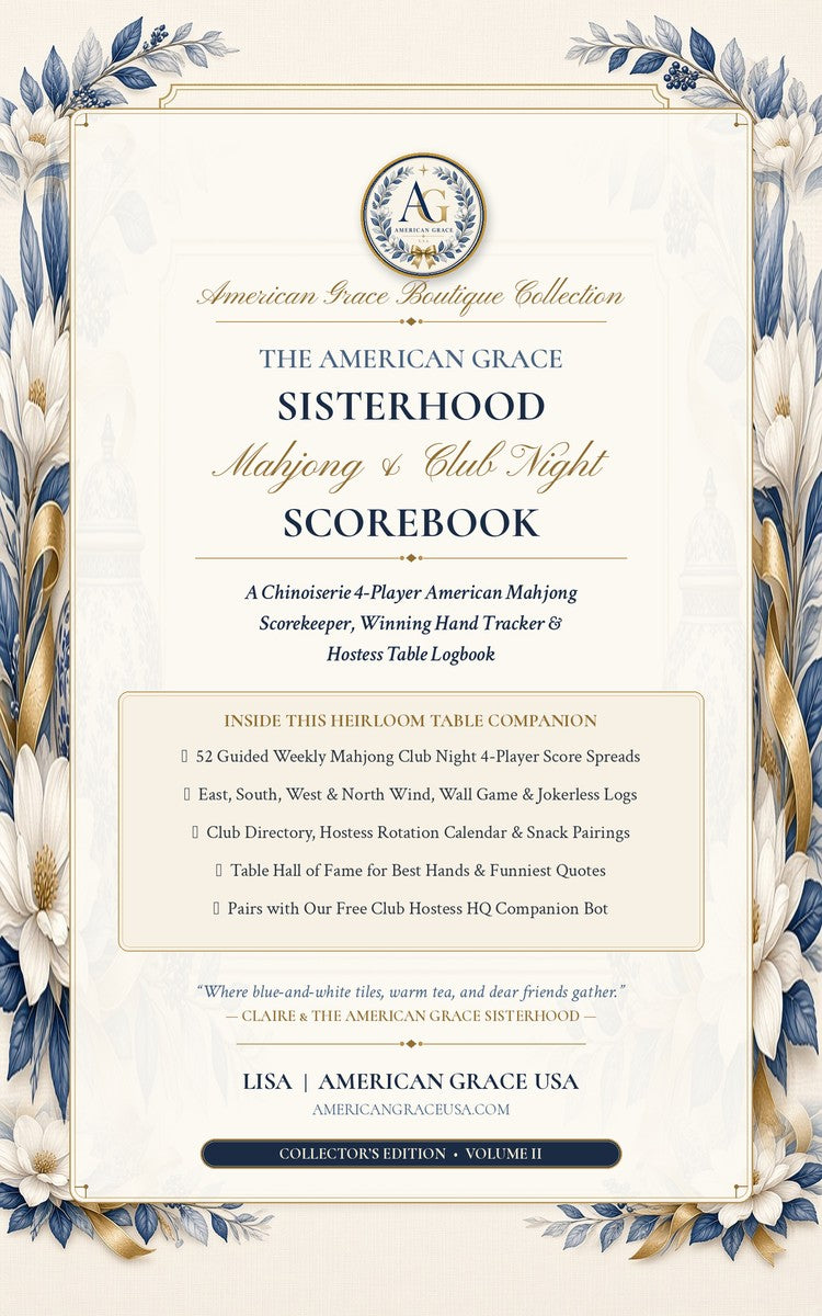 The American Grace Sisterhood Mahjong & Club Night Scorebook (Volume II) — Chinoiserie Collector's Edition Front Cover