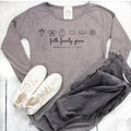 Personalized Faith Family Grace Blessed Mama Women's Long Sleeve Tunic Tee White Shiplap Outfit Flat-Lay Hero | American Grace USA