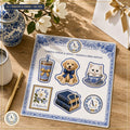 Maddie & Emma's "Campus, Coffee & Grace" AG-Bordered Kiss-Cut Collector's Sticker Sheet — Flagship Boutique Oak Table Studio