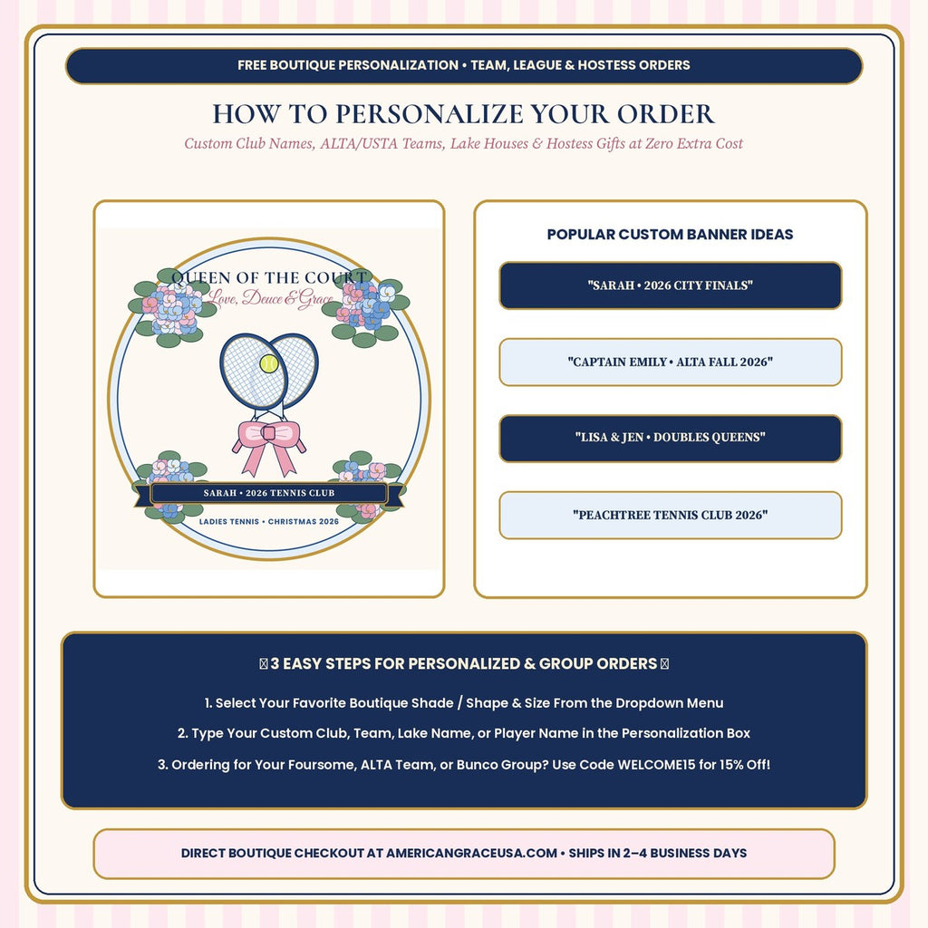 Ladies Tennis Ornament Personalization and Team Gifting Guide