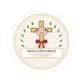 Grace Upon Grace Floral Cross Kiss-Cut Sticker - Front View