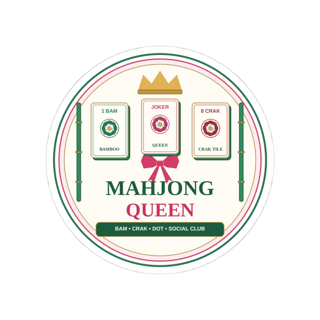Mahjong Queen Bamboo & Tiles Kiss-Cut Sticker - 4x4 Size View