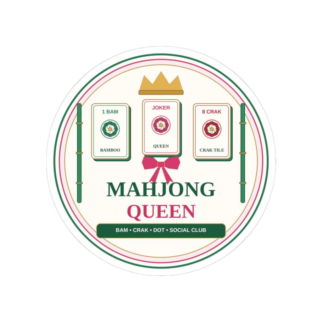 Mahjong Queen Bamboo & Tiles Kiss-Cut Sticker - Front View