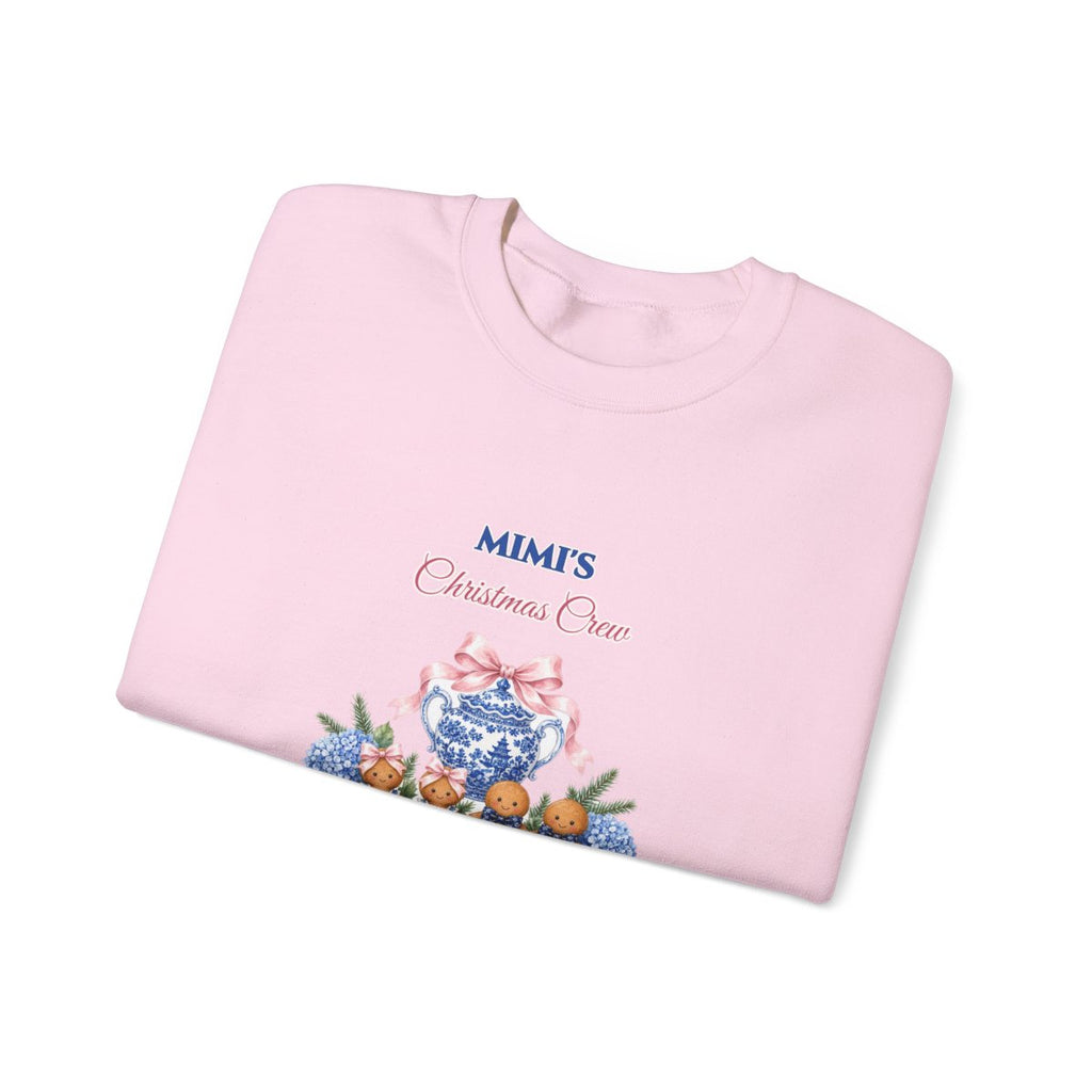 Personalized Mimi's Christmas Crew Folded Sweatshirt Mockup