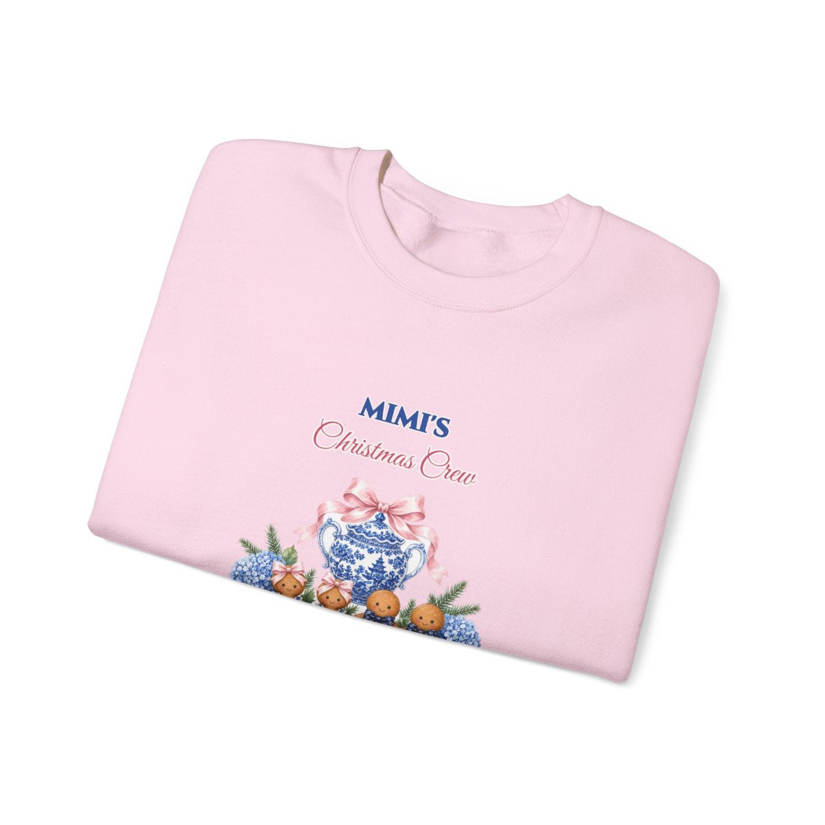 Personalized Mimi's Christmas Crew Folded Sweatshirt Mockup
