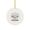 Personalized Queen of the Court 2026 Chinoiserie Pickleball Ceramic Christmas Ornament Circle Front