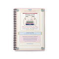 Personalized Book Club & Reading Notes Journal — Chinoiserie Floral & Coquette Bow Hardcover Spiral Notebook Front Cover